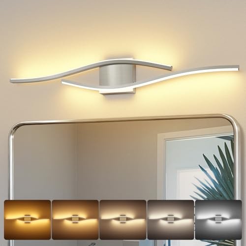  Brushed Nickel Vanity Lights for Bathroom Lighting Fixtures Over Mirror 