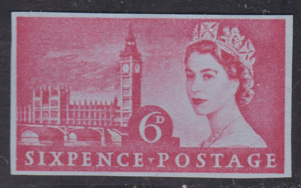 GB Elizabeth II Houses of Parliament 6d postal stationary cut out VGC