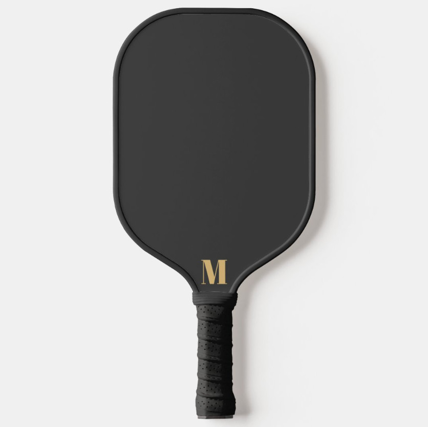 Onix and Indian Yellow Modern Monogram Pickleball Paddle