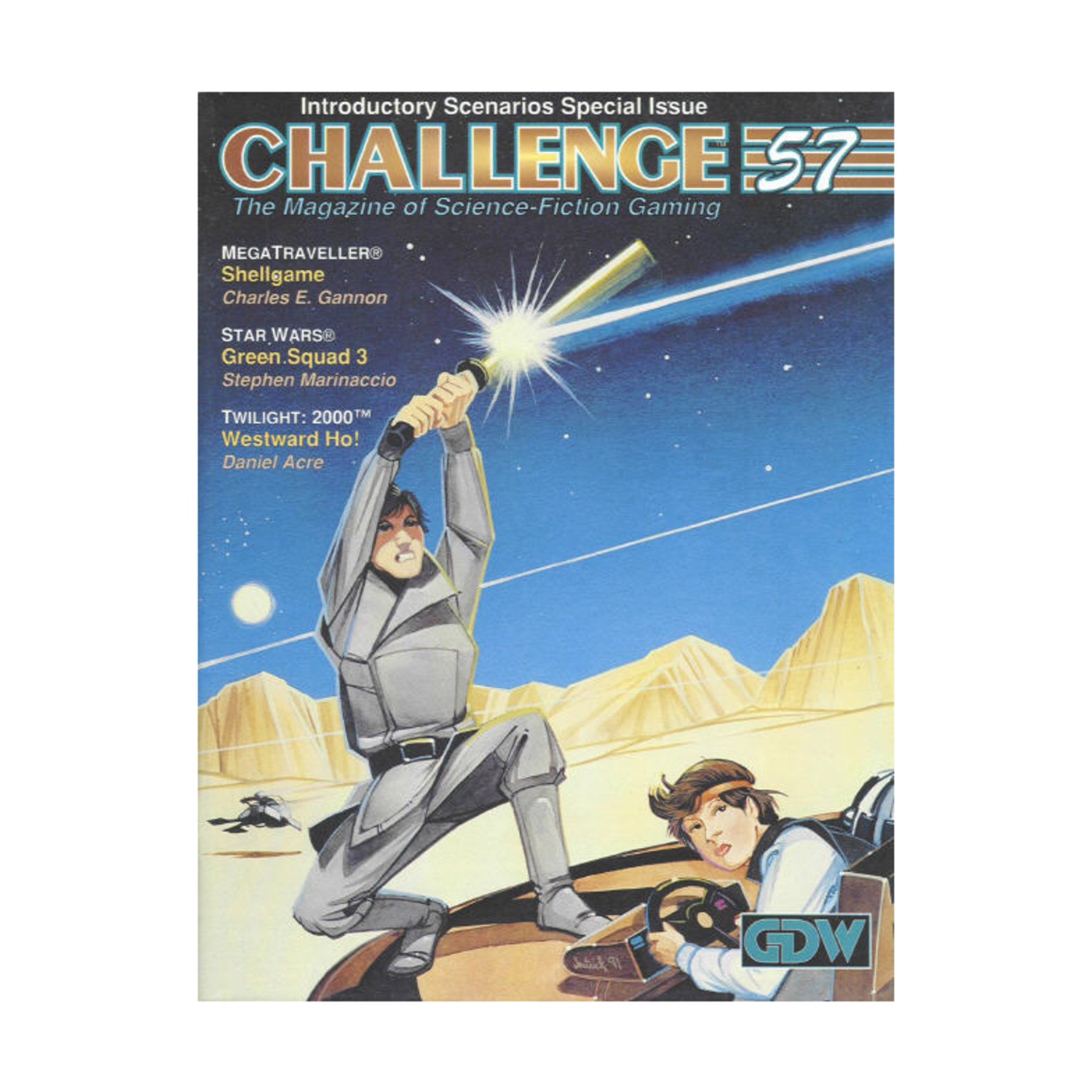 GDW Challenge Ma  #57 "MegaTraveller - Shell Game, Star Wars - Green Sq Mag VG+