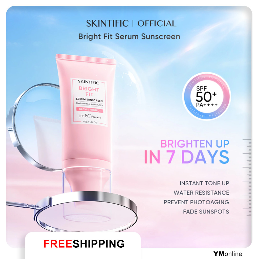 SKINTIFIC Bright Fit Sunscreen 30g / 50g SPF 50+ PA++++ Glow & Tone-Up Look
