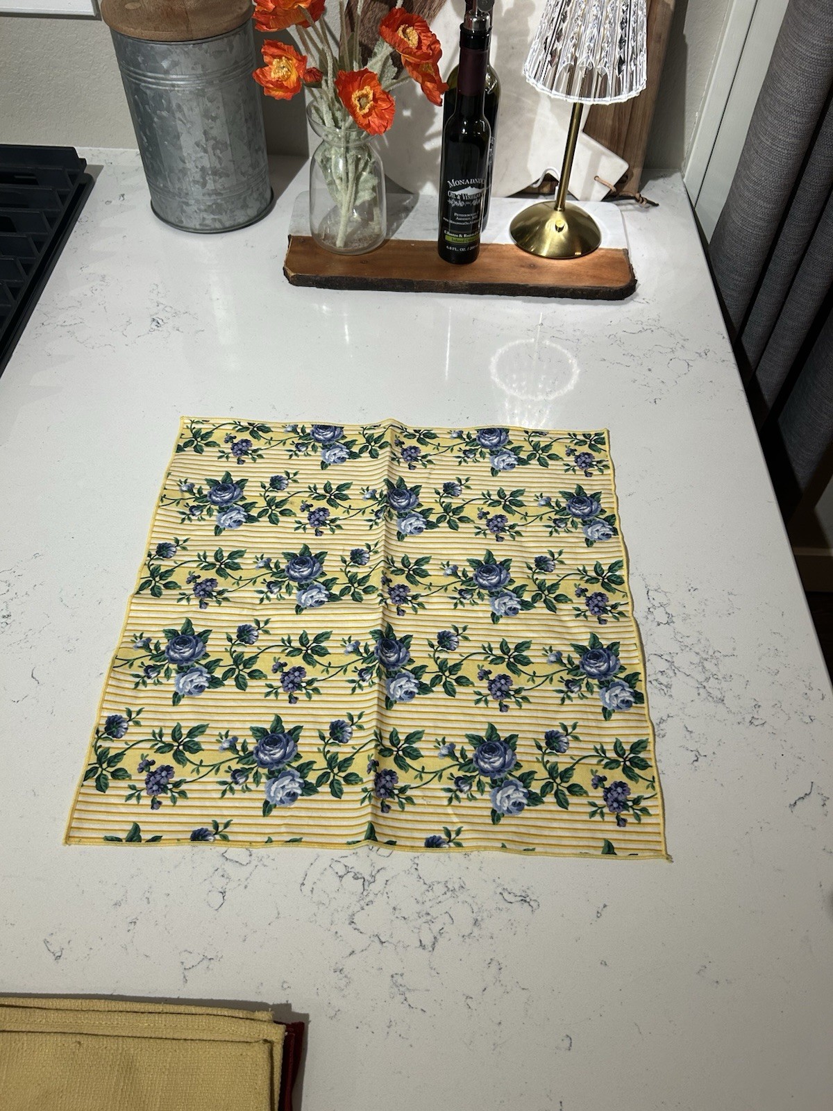 Longaberger Rose Trellis  Napkin   17" Square. NWOT 