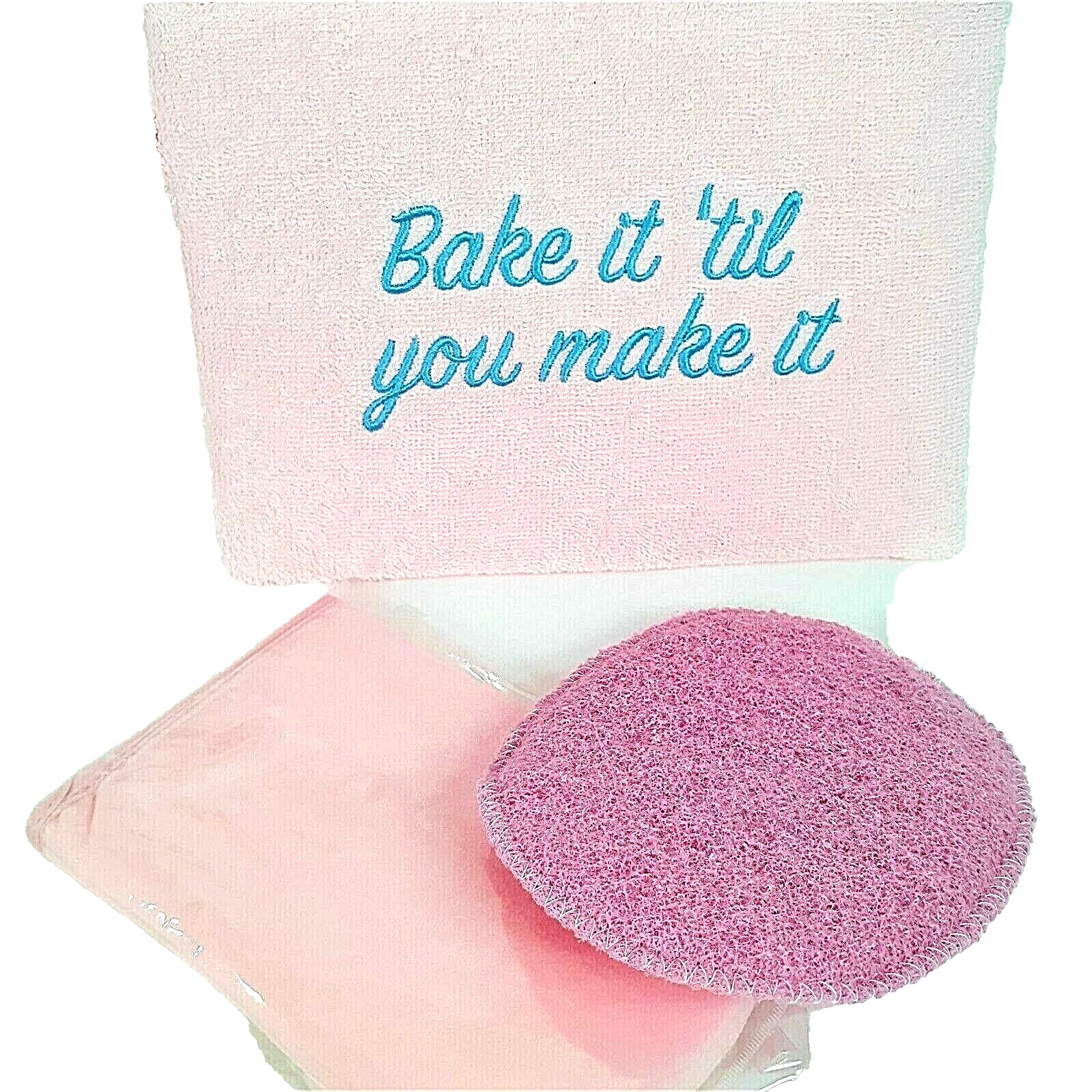 Macy's Self  Tanning Accessory Kit Pink Terry Body Scrubber Tanning Mitt New