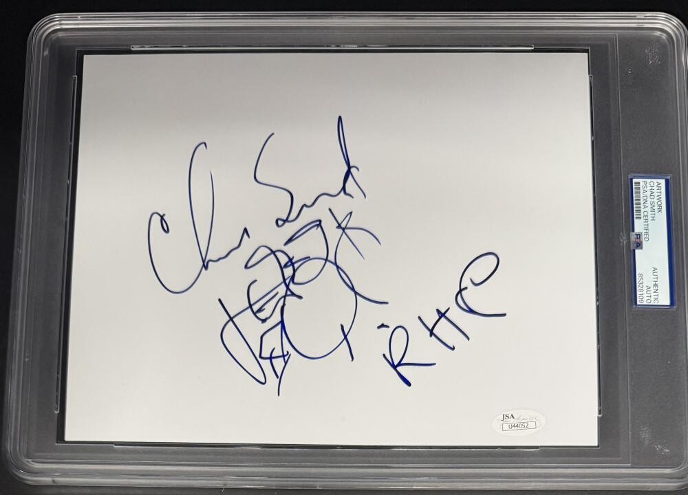 Chad Smith Red Hot Chili Peppers Signed Autograph PSA/DNA Encapsulated Sketch