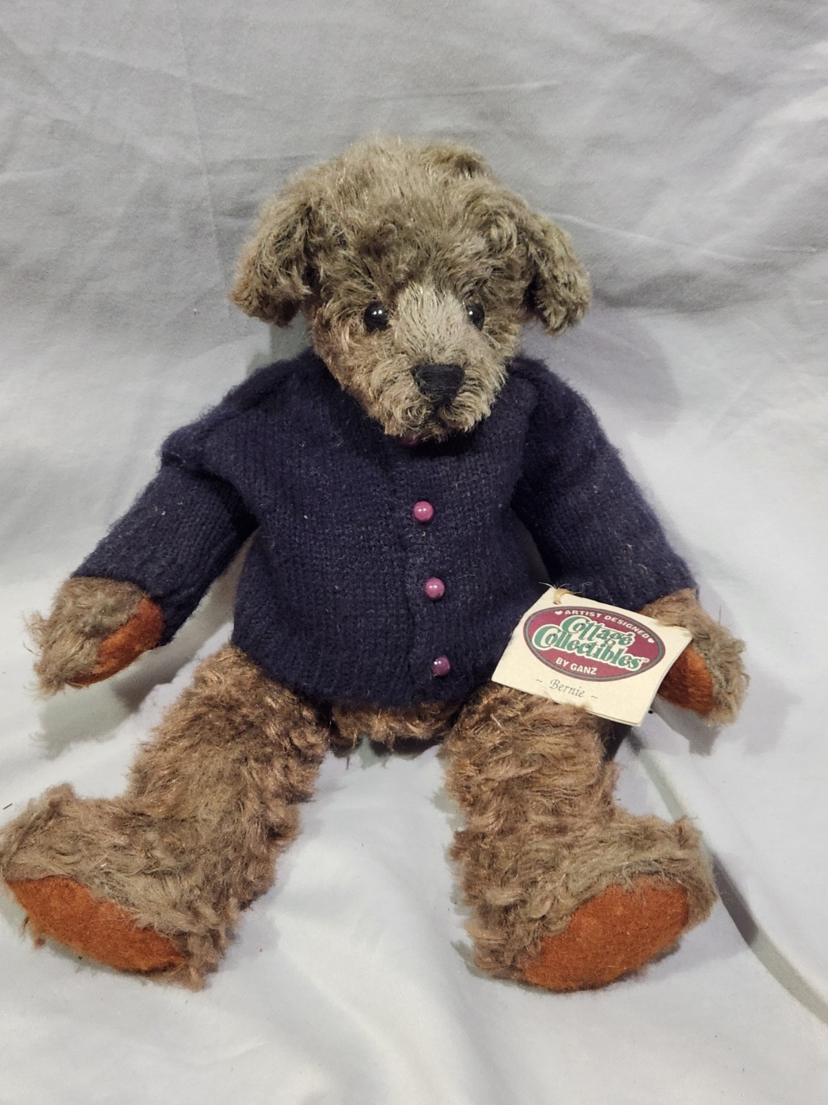 1996 Ganz Cottage Jointed Mohair Teddy Bear Bernie Fully Jointed Wabble Head 13"