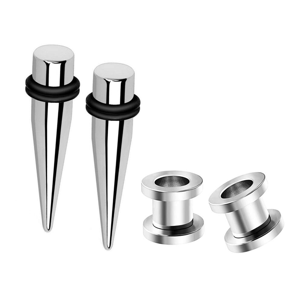 316L Surgical Steel Tapers and Screw Tunnels Ear Stretching Kit Gauges Plugs 7mm