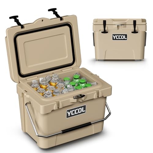 27 Quart Large Capacity Insulated Cooler - 72+ Hours Long-Lasting Khaki