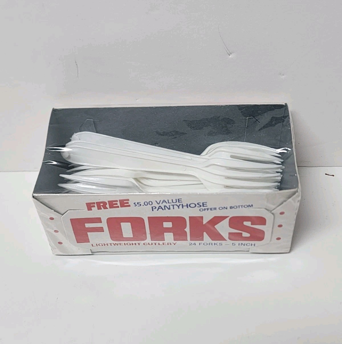 Vintage Forster Plasticware Plastic Cutlery in Box Dining 24- 5" Mini Forks 