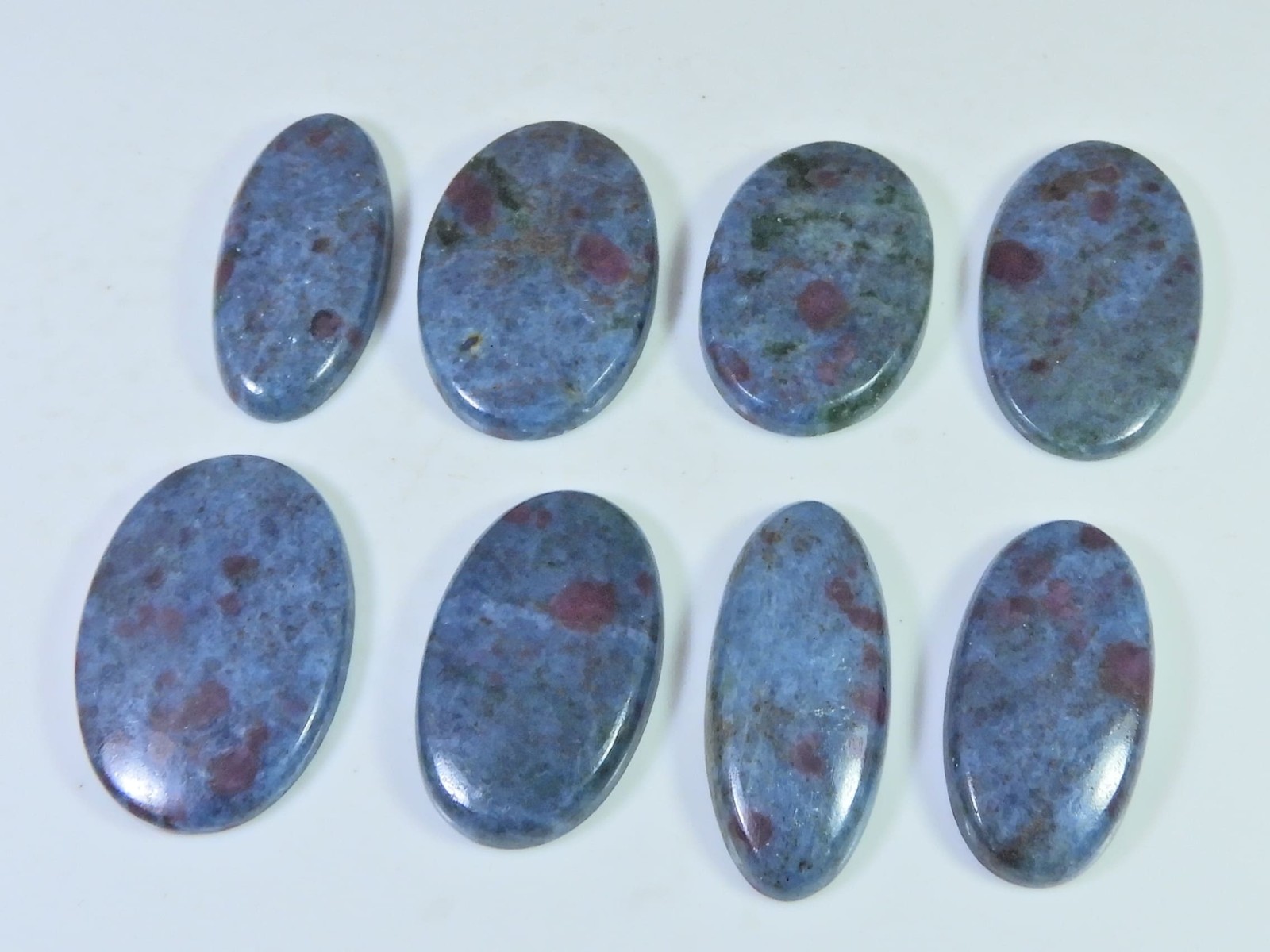344Cts. Natural Ruby in Kyanite Oval Cabochon Loose Gemstone 08 Pcs Lot I645