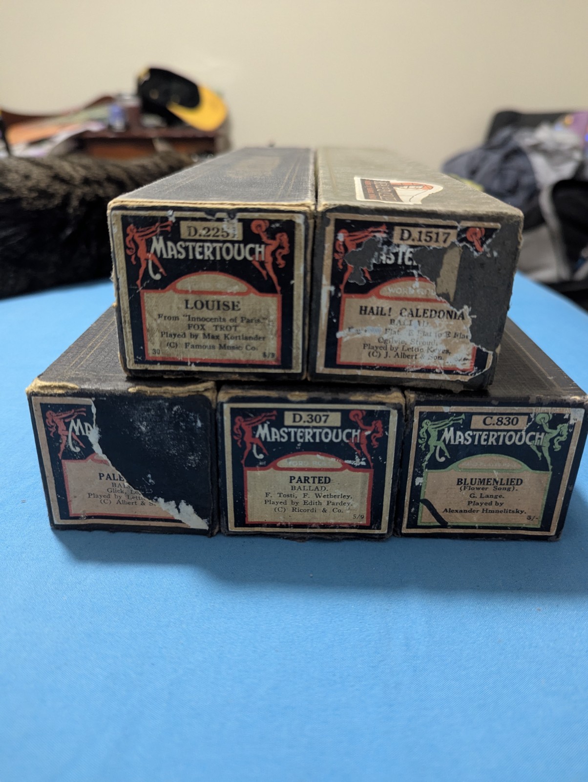 Vintage pianola rolls set of x5 lot 4