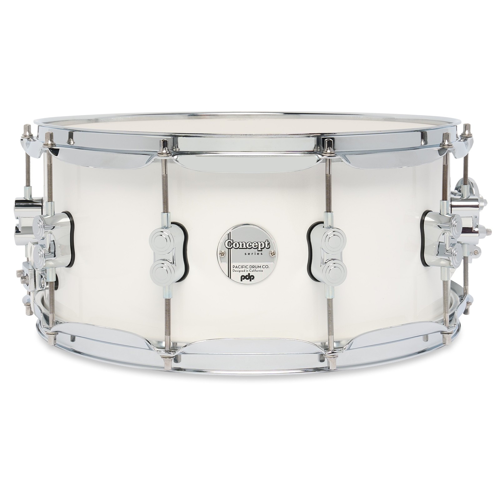 PDP Concept Maple 6.5x14 Snare Drum Pearlescent White Lacquer PDCM6514SSPW​