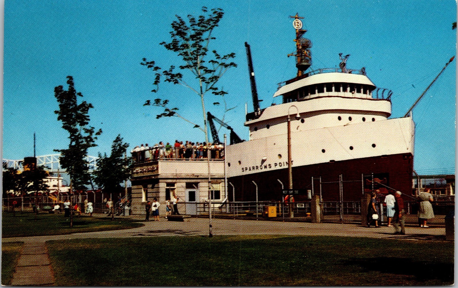 Great Lakes Steamer Freighter Ship Sparrows Point Sault Ste Marie MI Postcard