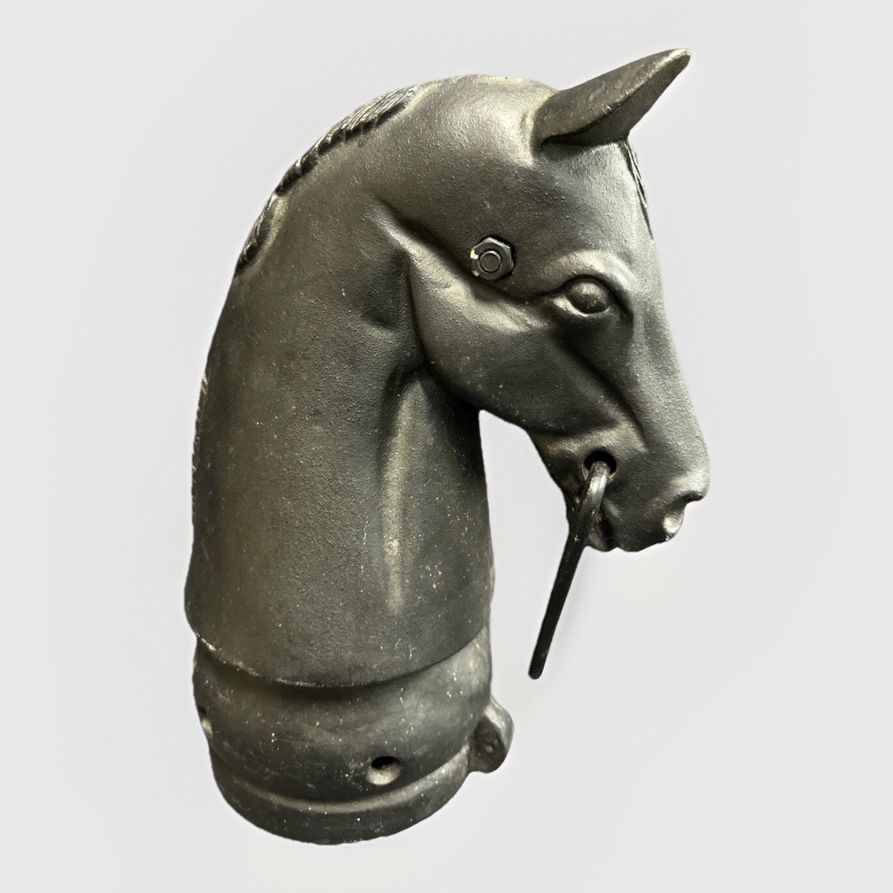 Horse Head Hitching Post Topper Vintage Antique Cast Iron 12 inch - 13.5 lbs