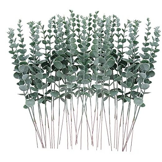  36 Pcs Artificial Eucalyptus Stems Faux Eucalyptus Leaves Stems 15 inch Fake 