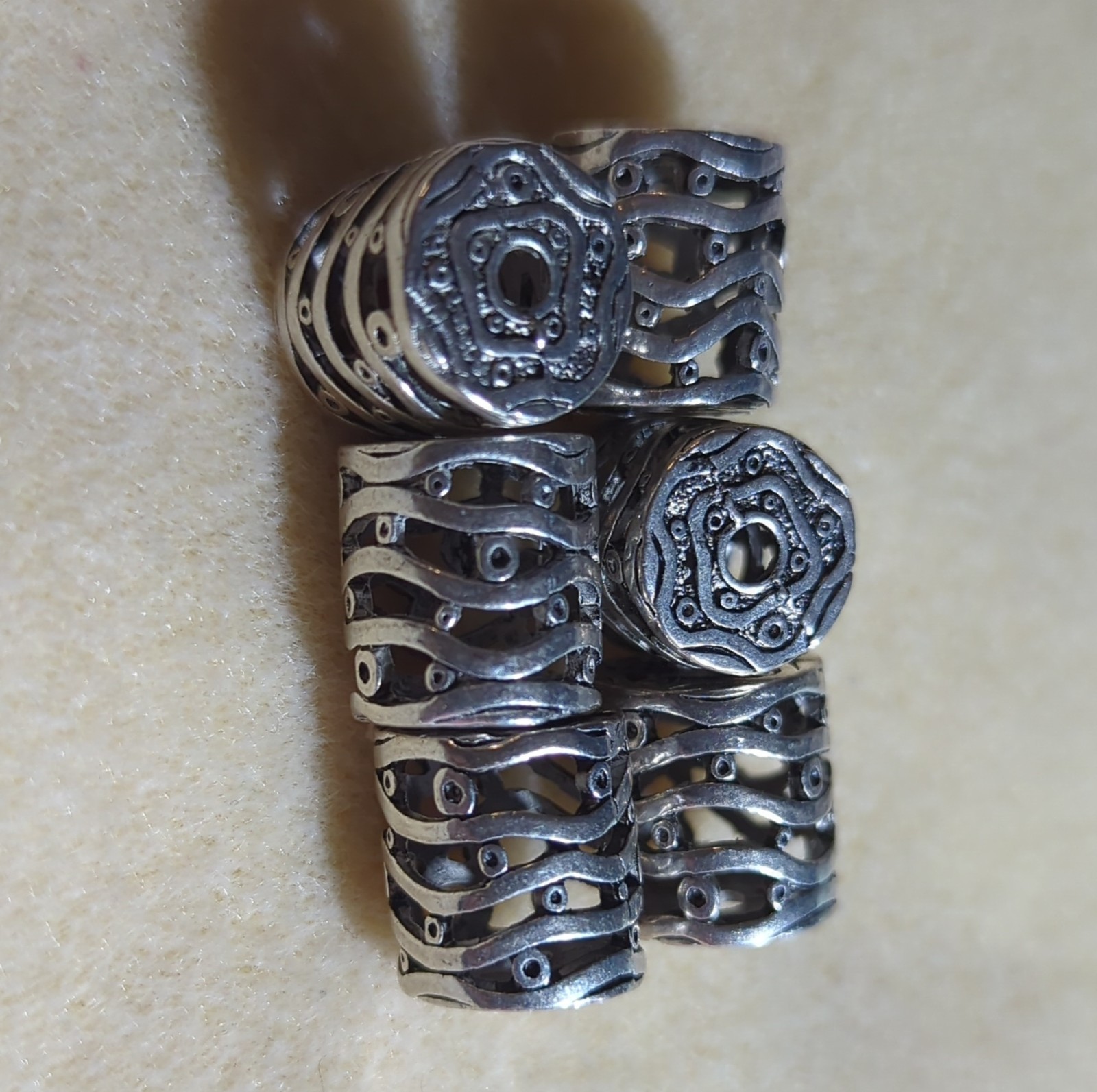 Antiqued Silver Metal Spacer Beads Wavy Design for Jewelry Making