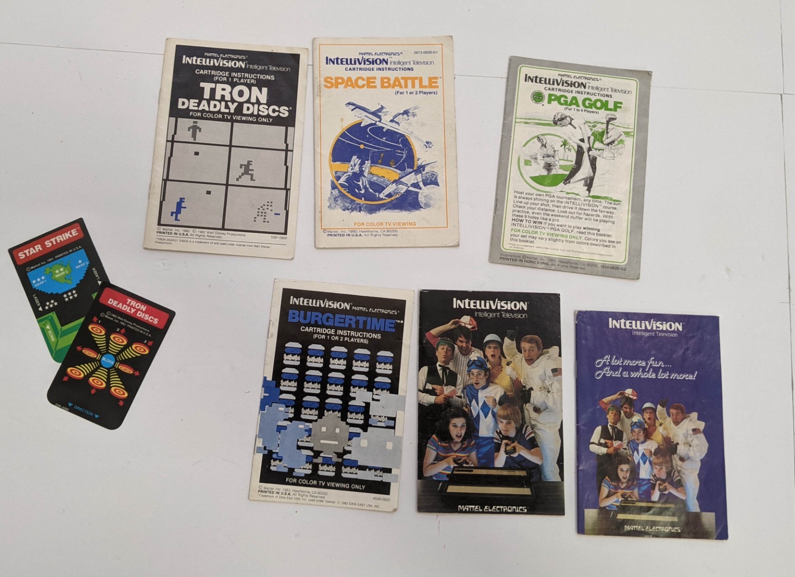 Intellivision Game Manual Lot Overlays Catalog Burgertime Tron Space Battle PGA
