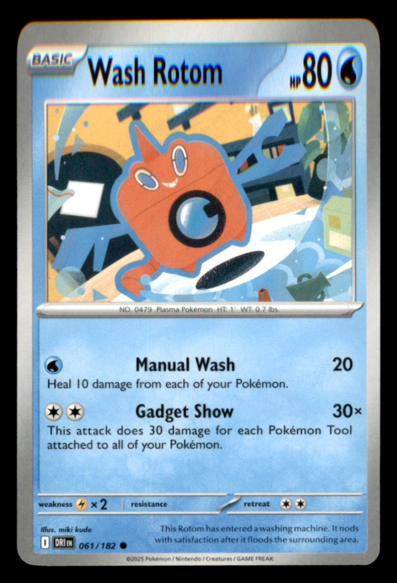 Wash Rotom Common SV10: Destined Rivals 061/182 NM Normal Pokemon