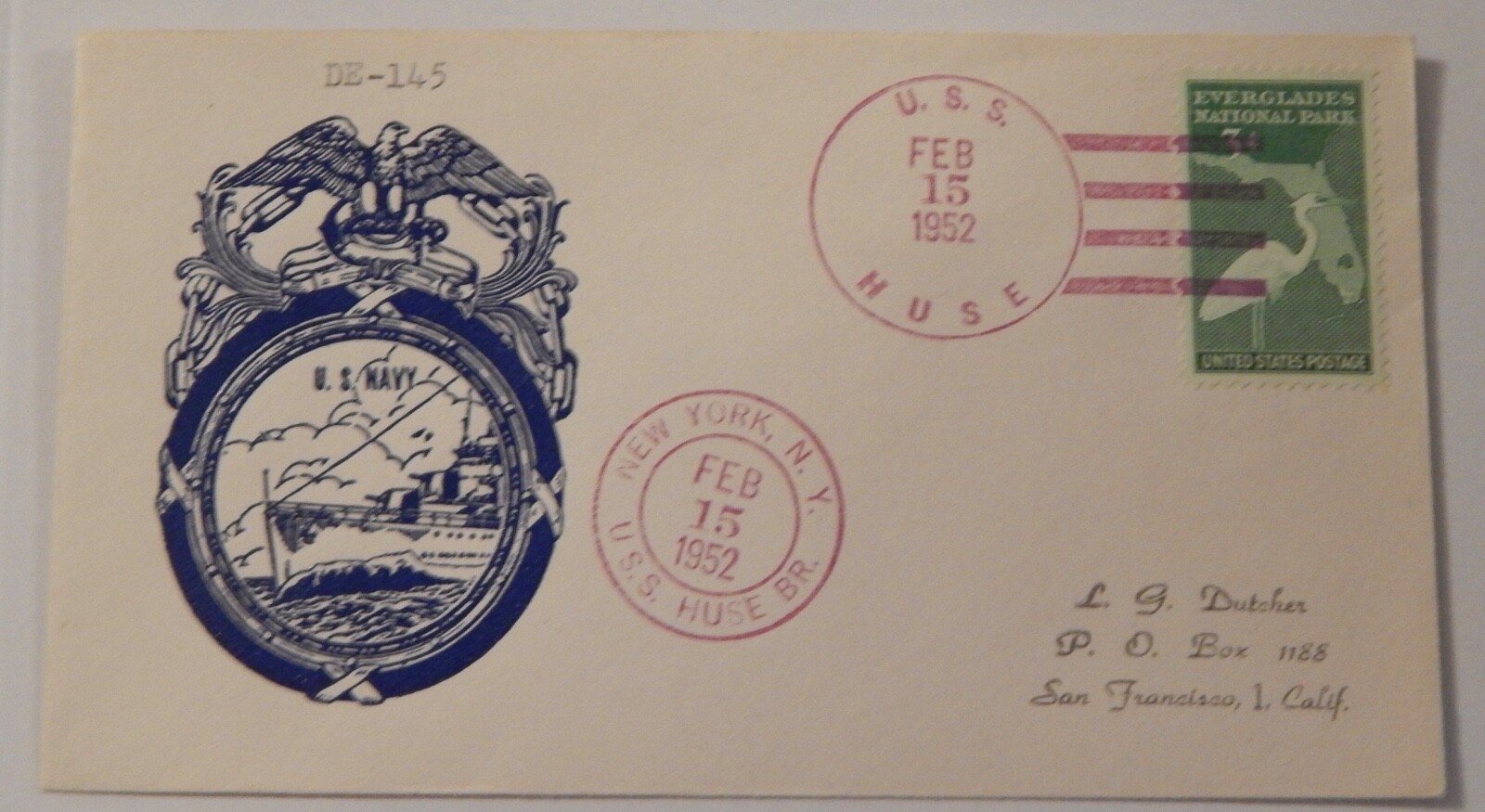 USS Huse (DE 145) February 15 1952