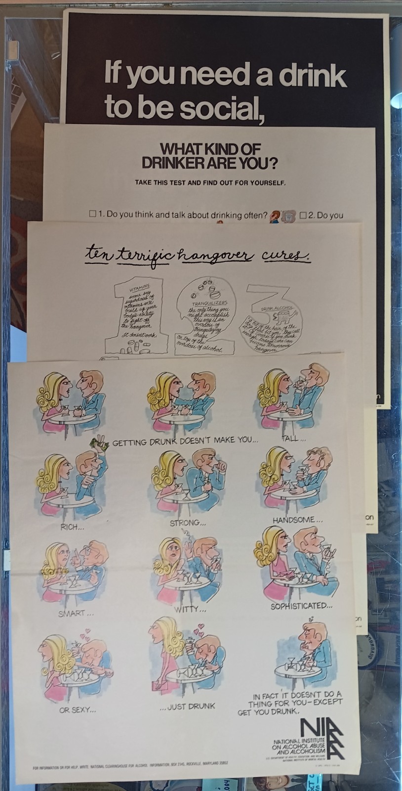 NIAAA Vintage Poster Lot of 4 - Alcohol Abuse, Awareness, Vtg, Bundle of Four!