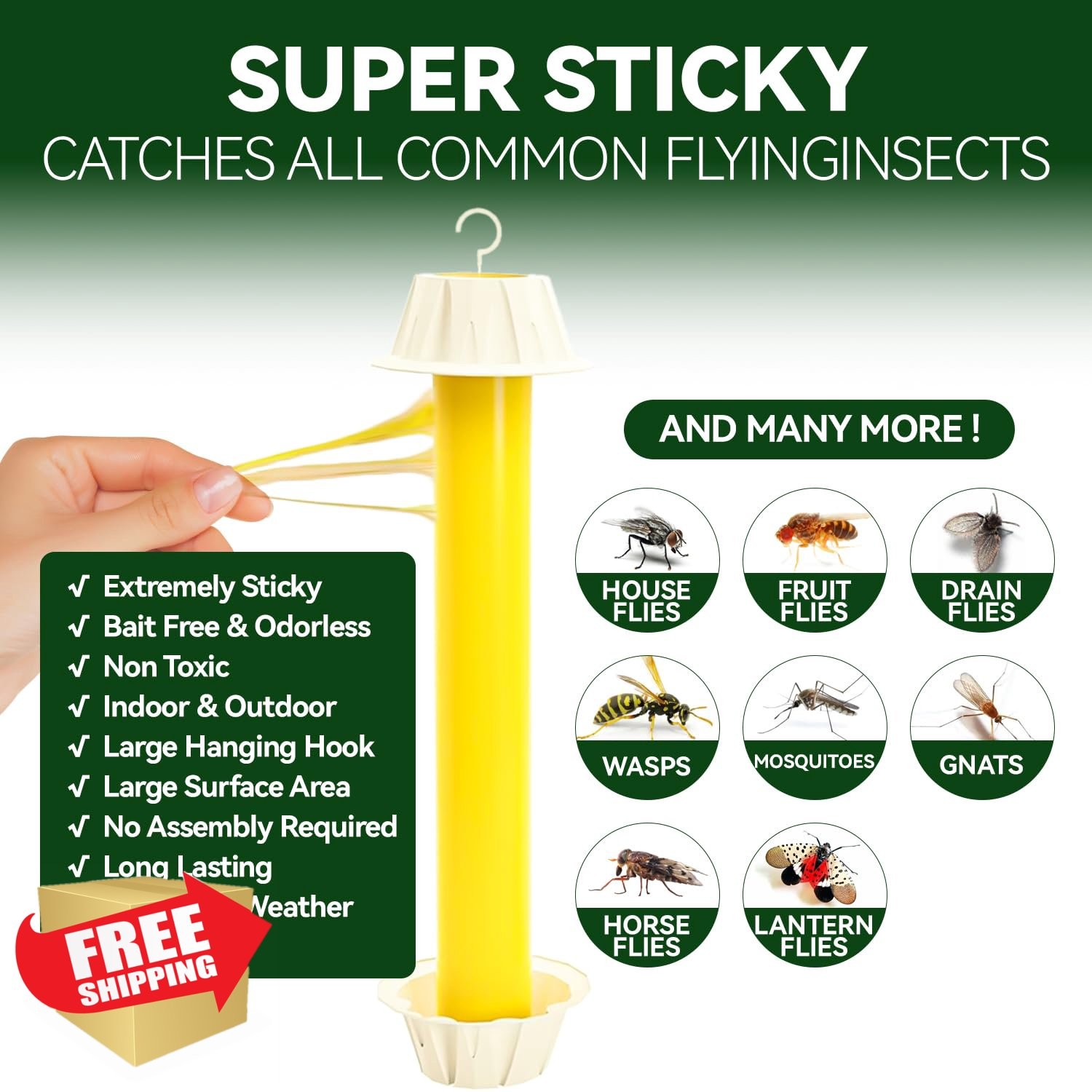 Gideal 6pk Yellow Sticky Traps Indoor Outdoor Gnat Flying Insect