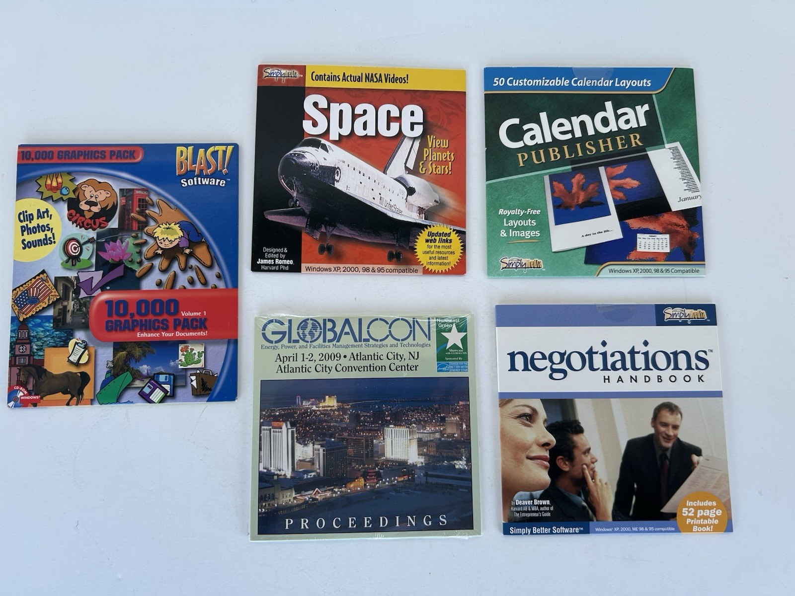 Vintage PC Software CD Lot 5 New Sealed Simply Media Blast Graphics