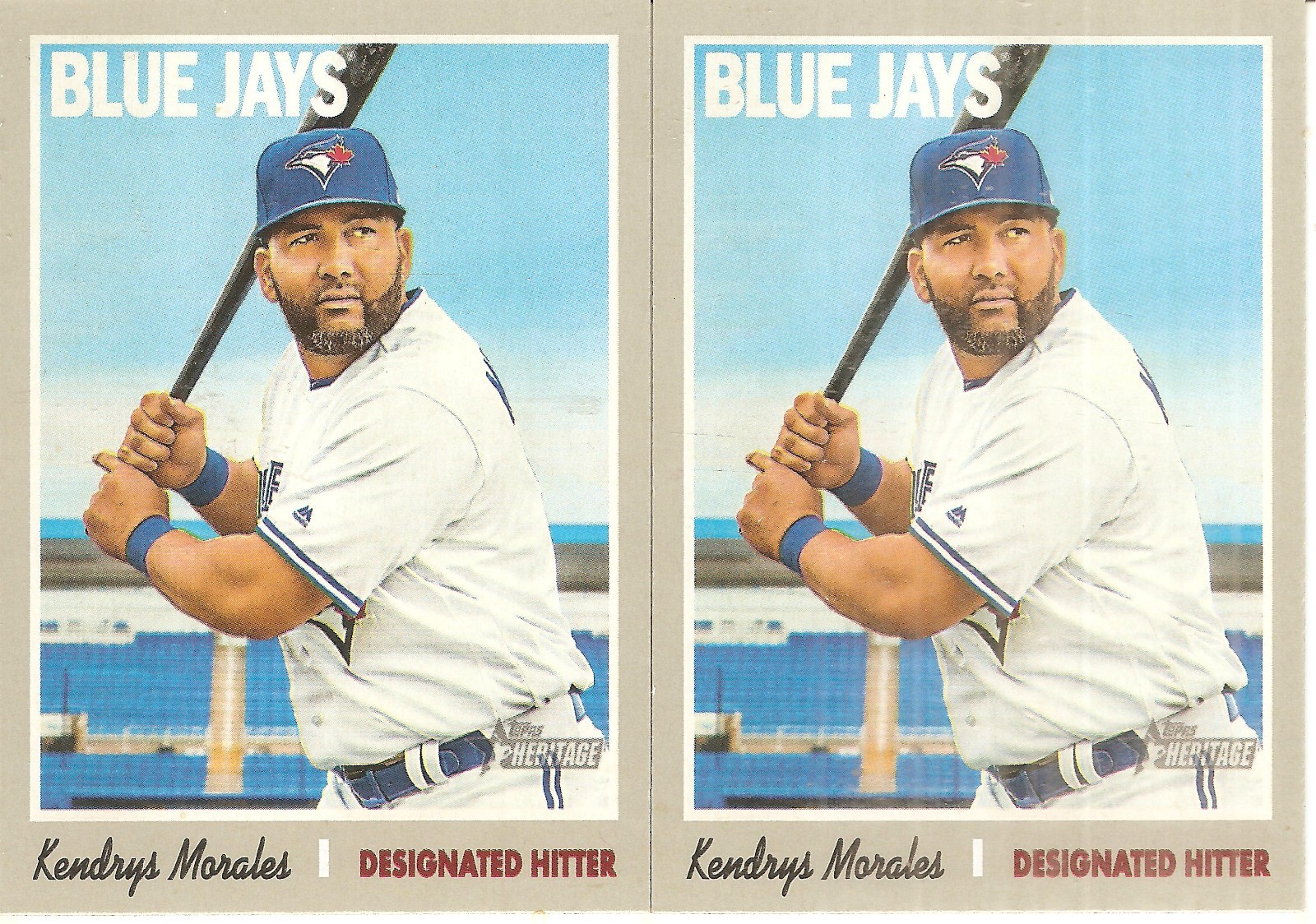 2 CARD 2019 TOPPS HERITAGE KENDRYS MORALES BASEBALL CARD LOT #221