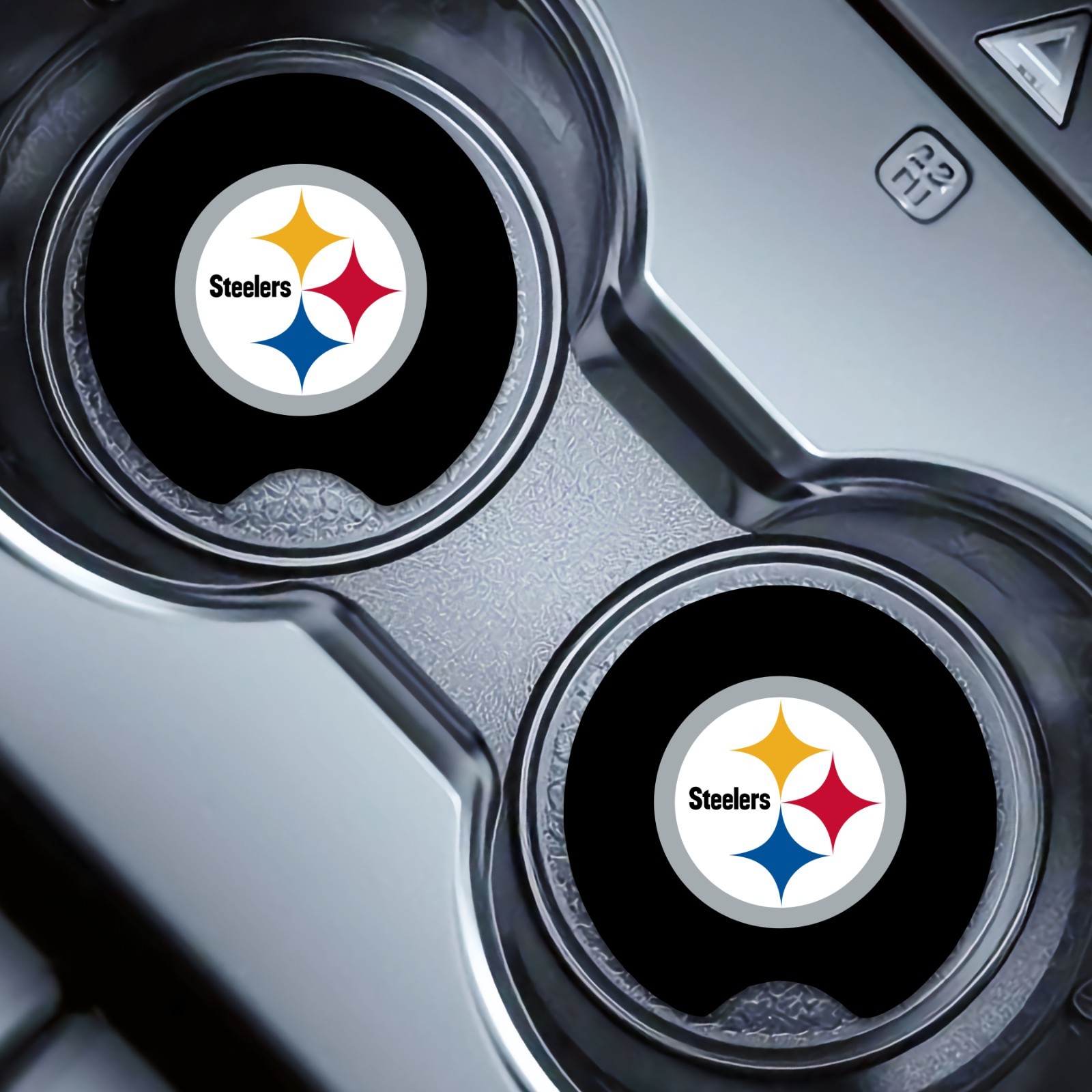 2 Pcs Pittsburgh Steelers Football Car Cup Holder Coaster Soft & Washable Rubber