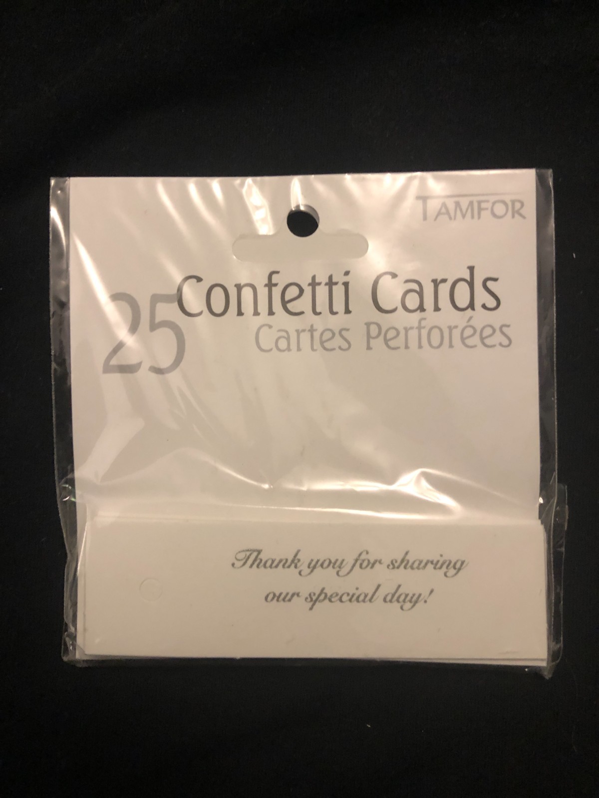 25 pieces Confetti Cards, NEW, Silver and White, Tamfor
