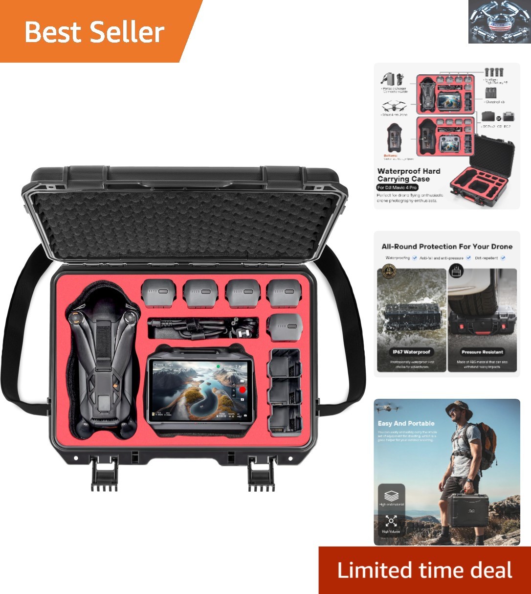 Waterproof Hard Carrying Case for DJI Mavic 4 Pro Drone - Ultimate Protection