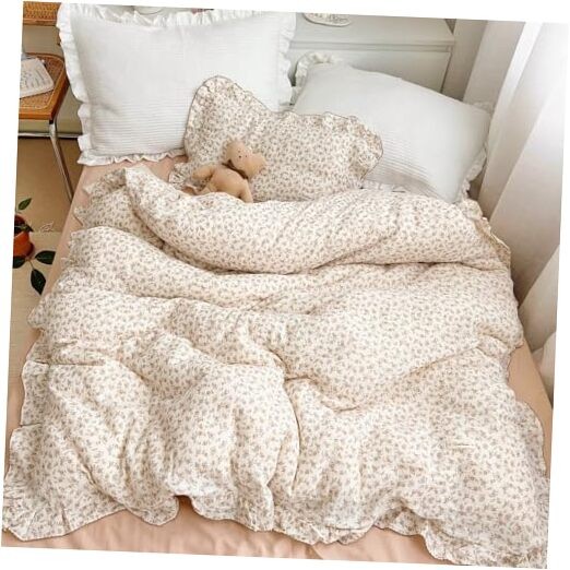  Soft Cotton Muslin Duvet Cover Girls Kids Floral Toddler (47"x59") Camellia