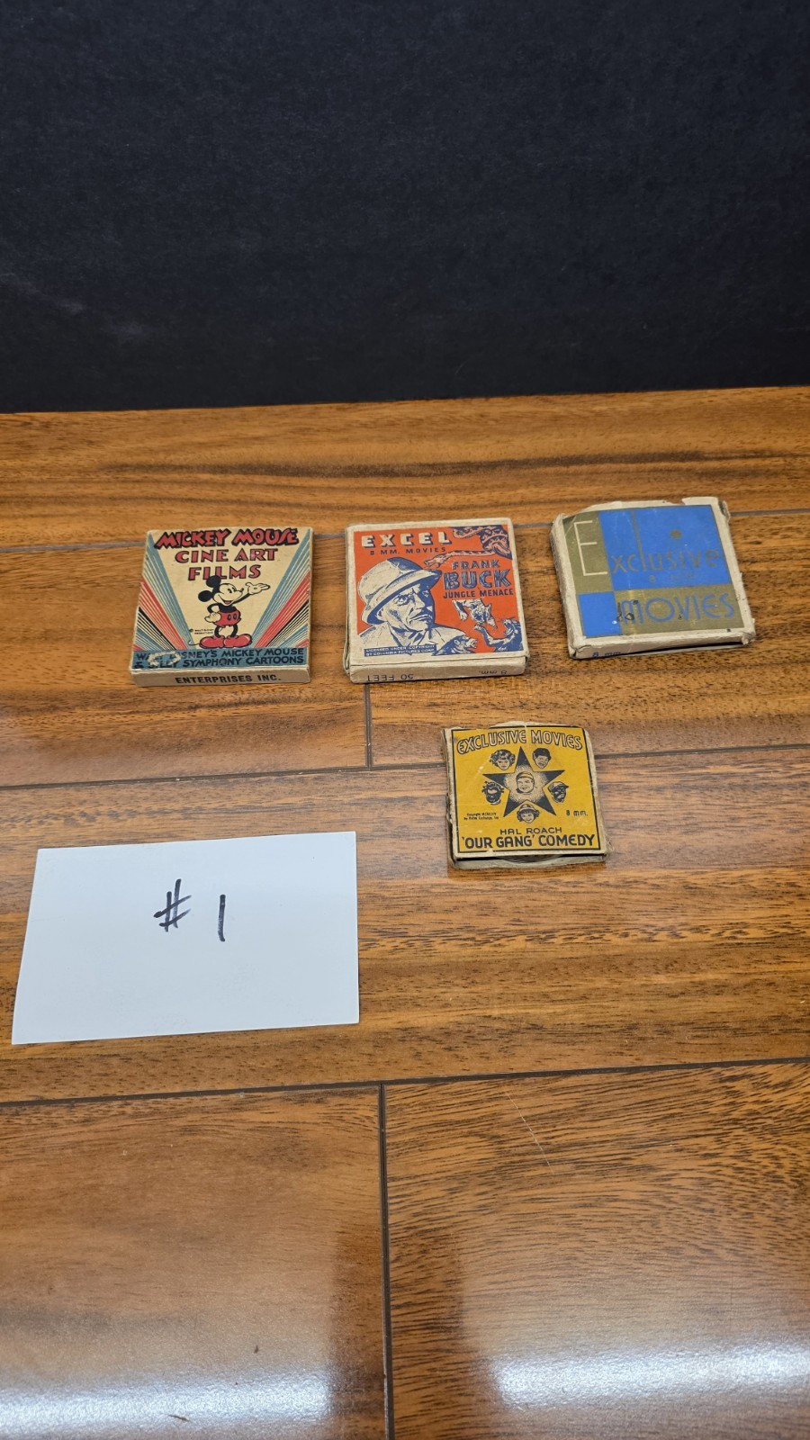 Vintage Lot of 4 Home 8mm Films  Mickey Mouse Frank Buck Our Gang