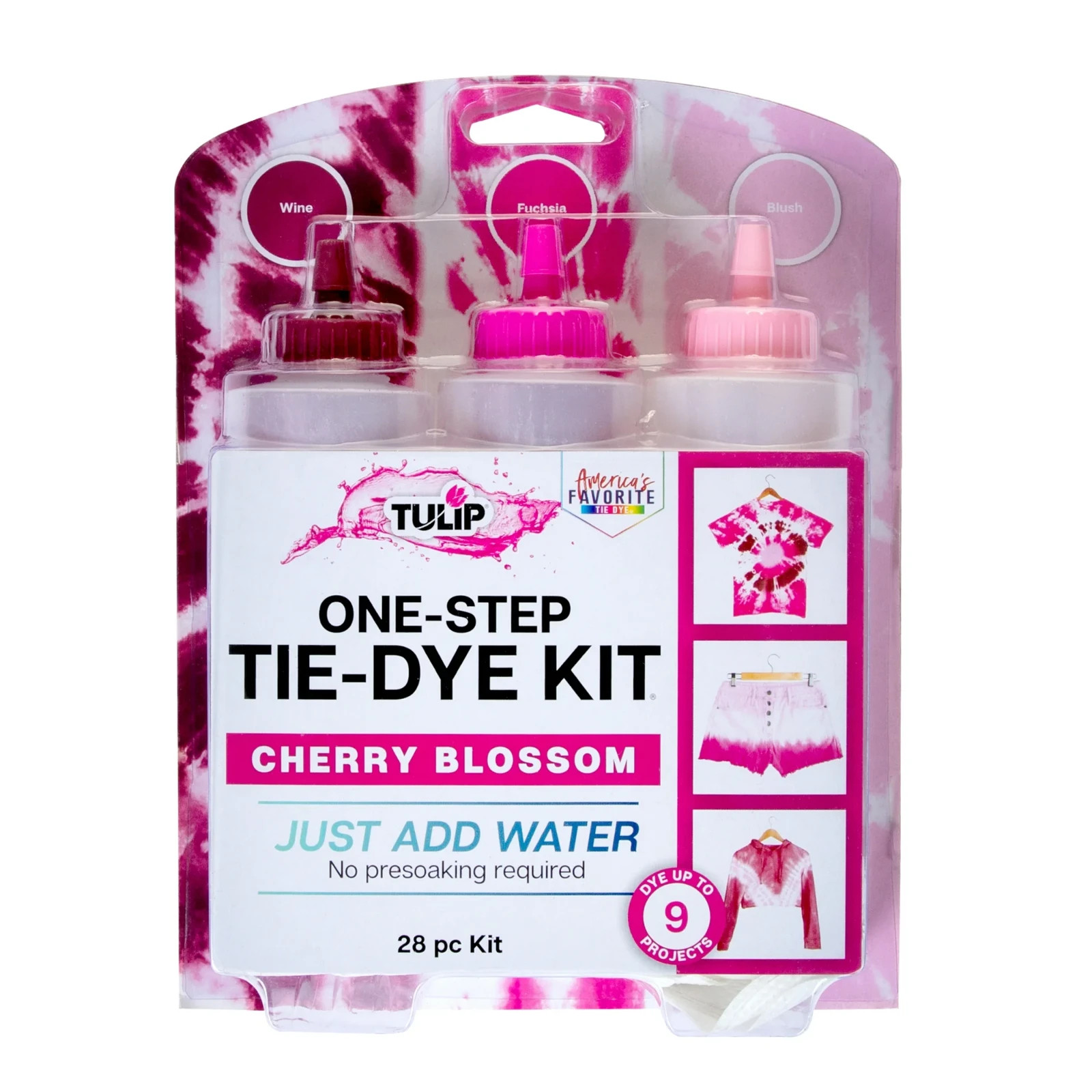 Tulip One-Step Tie-Dye Kit Cherry Blossom – 3 Pink DIY Fabric Craft Set