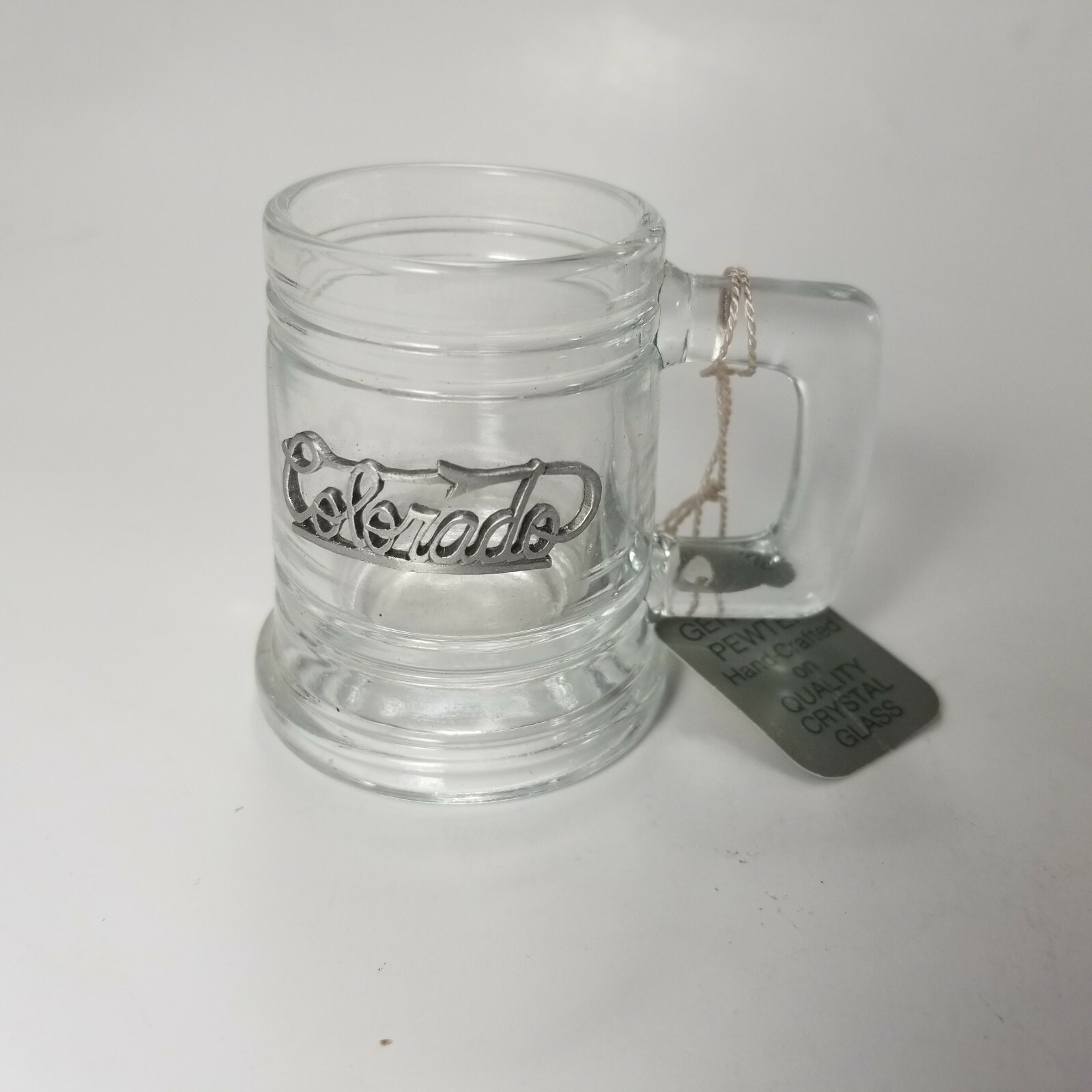 State of Colorado Crystal & Pewter Commemorative  Shot Glass..see Pics