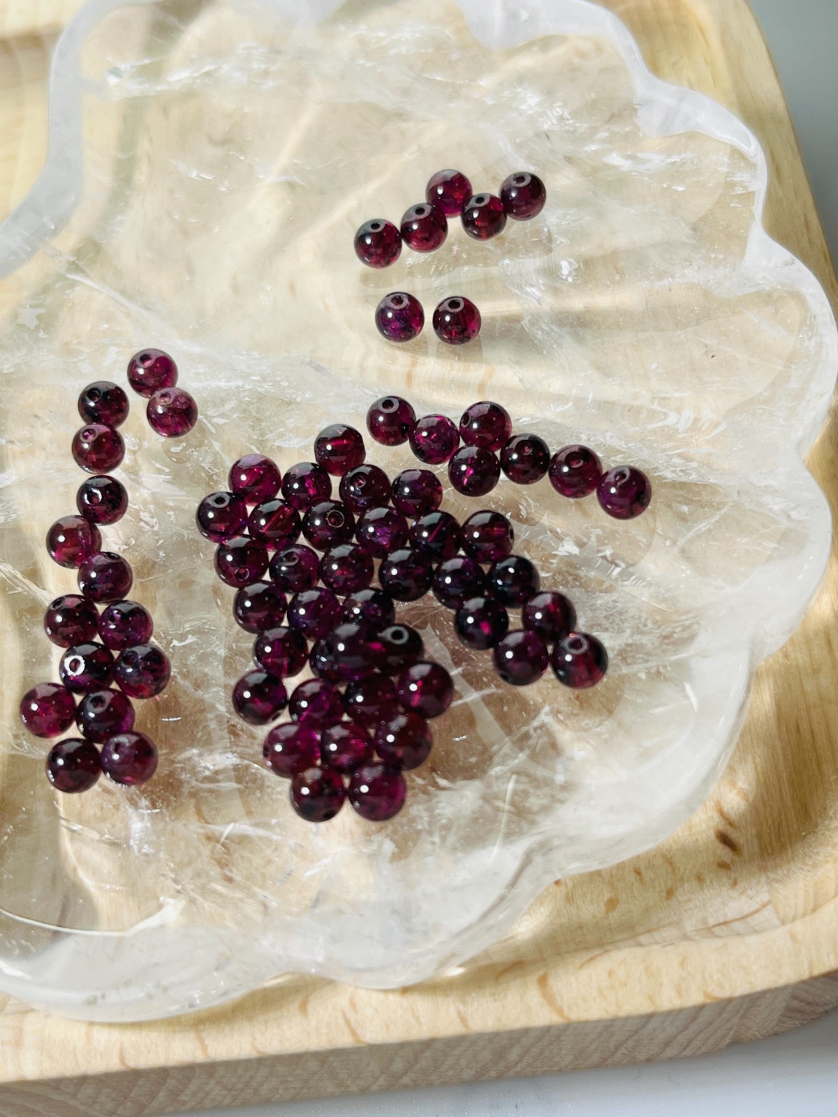 Natural Garnet Bead 4mm Round Loose Gemstone DIY Bracelet Jewelry Making