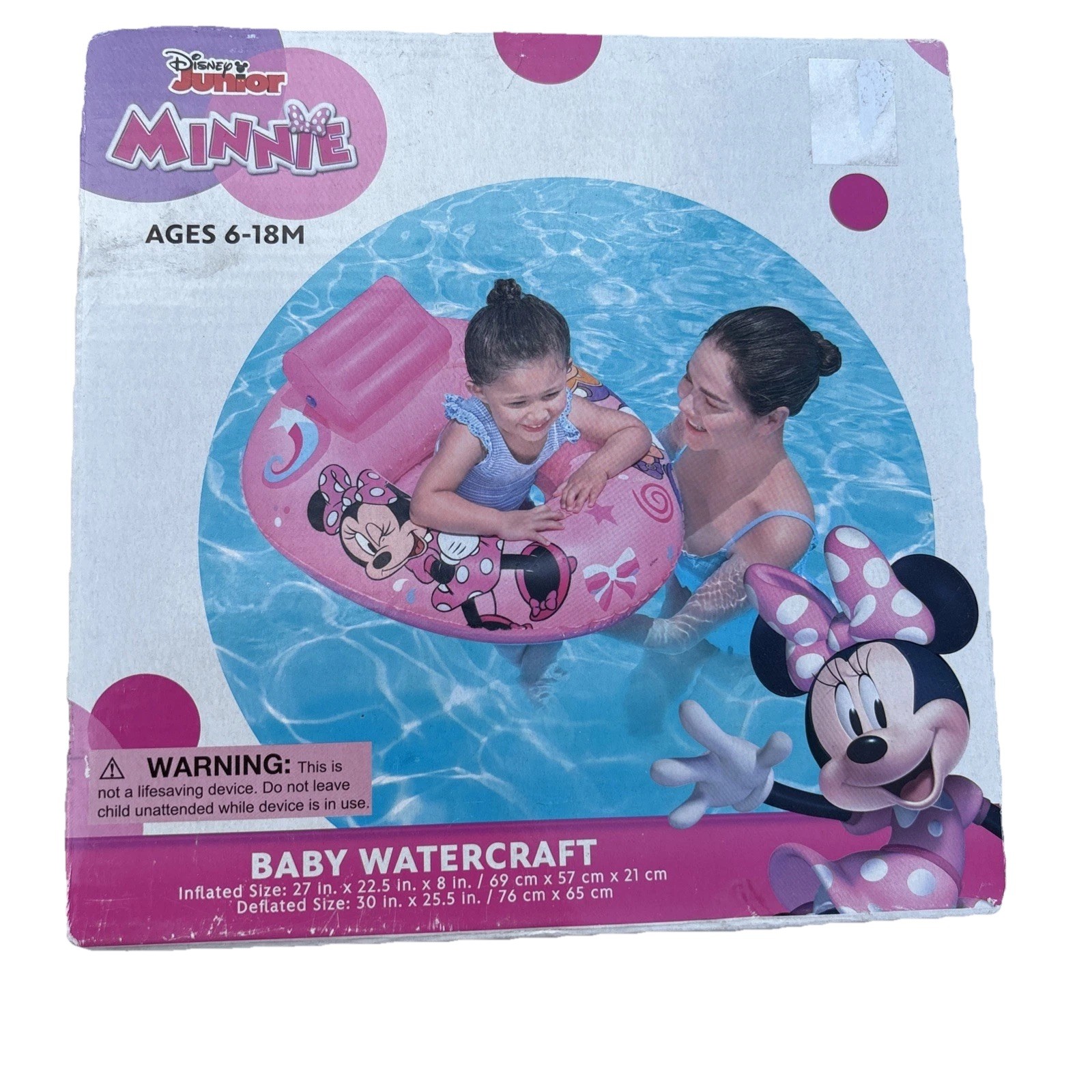 Bestway Disney Junior Minnie Mouse Baby Watercraft Inflatable Pool Toy