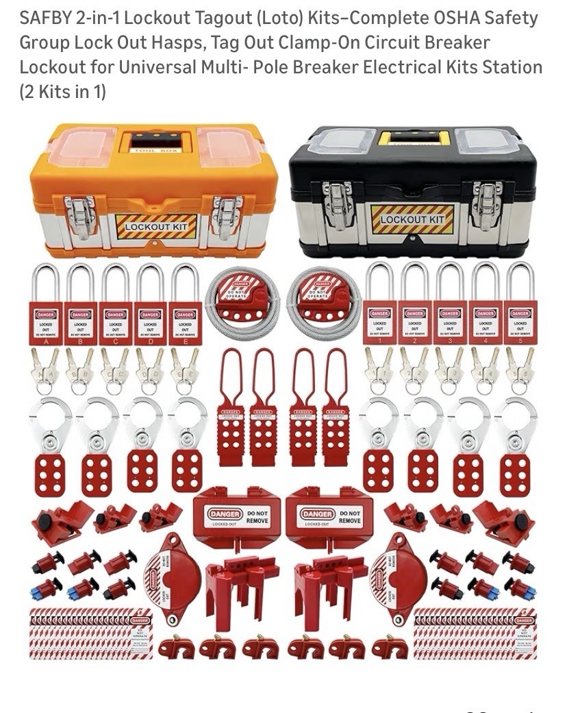 SAFBY 2-in-1 Lockout Tagout (Loto) Complete OSHA Safety Group Lock Ou