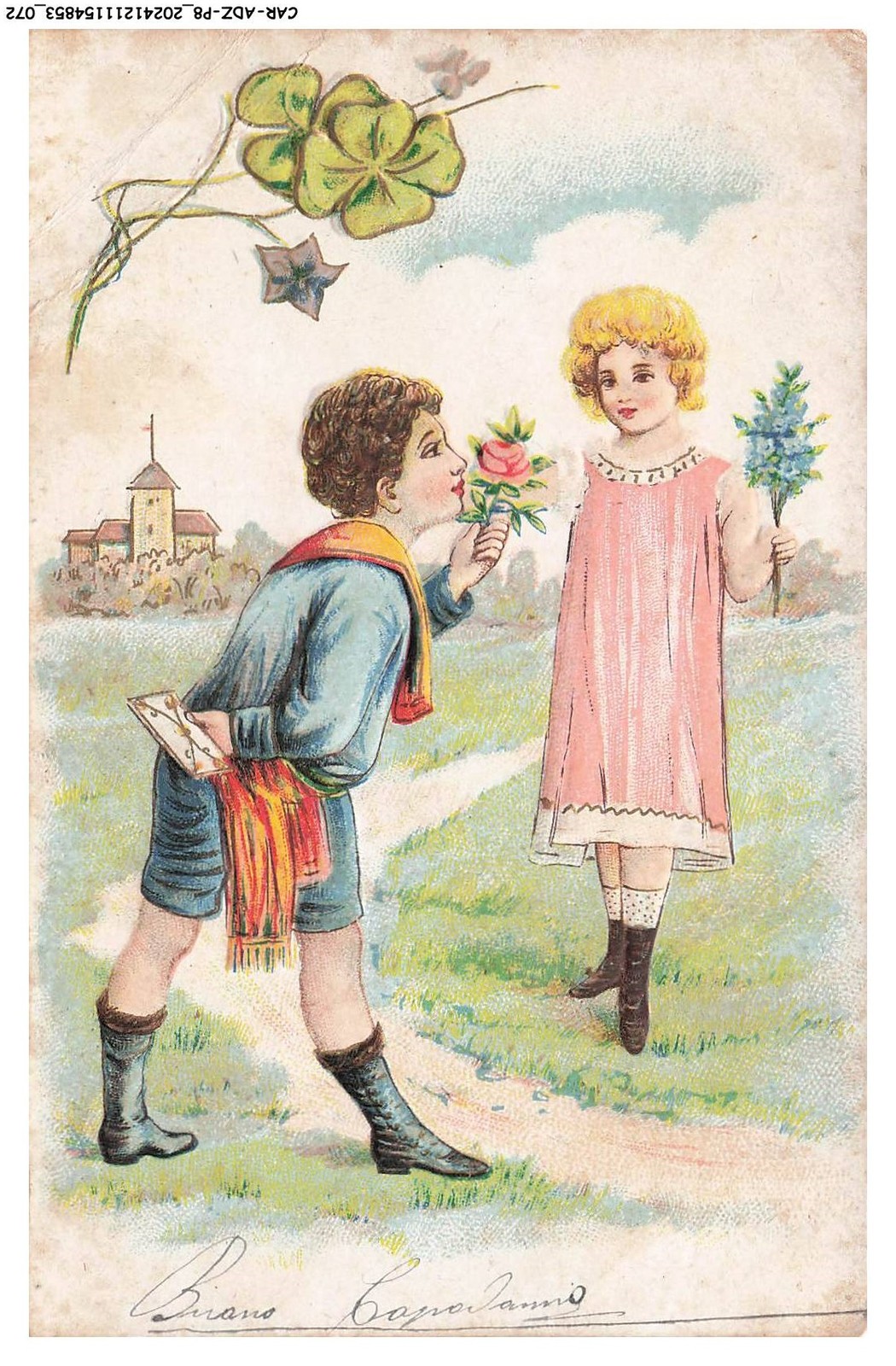 Car-Adzp8-0488-Fantaisie - Drawing Of A Young Man And A Young Girl With D