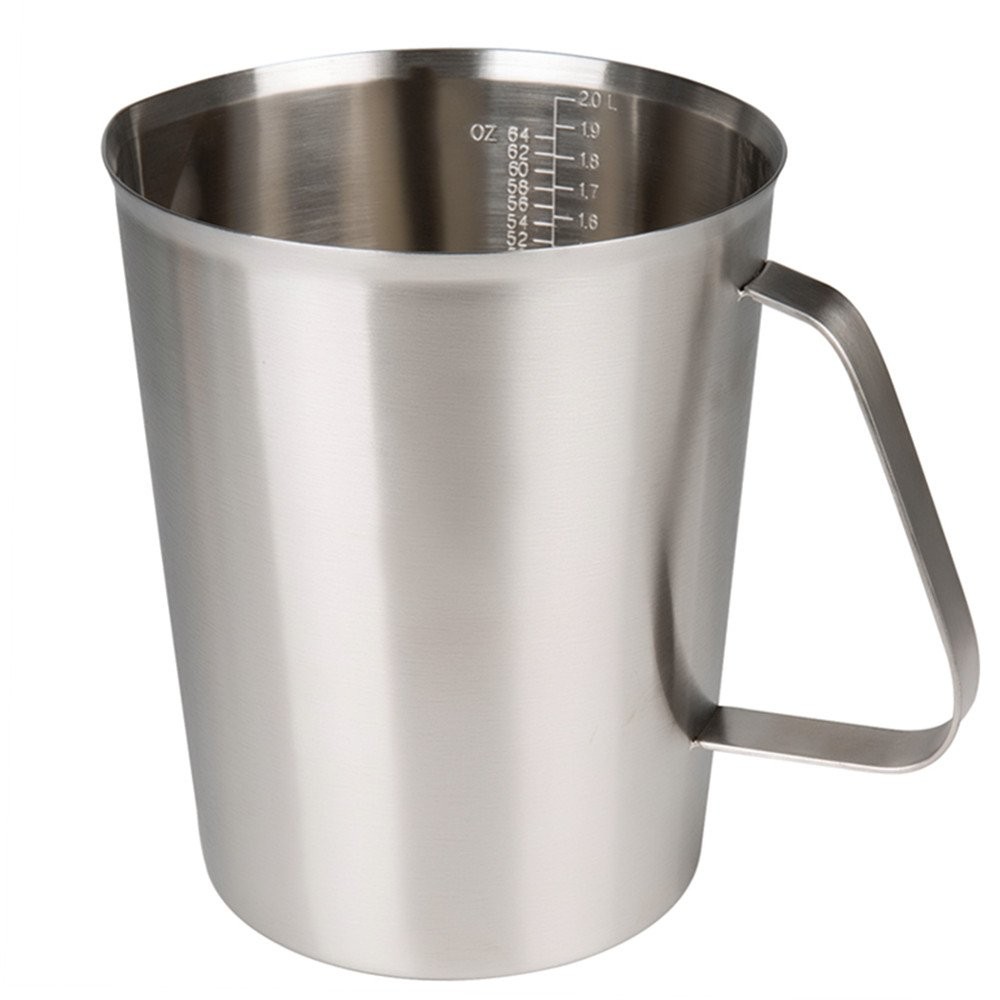 Measuring Cup, Stainless Steel Cups (64OZ/2 64 OZ (2000ML), Silver 