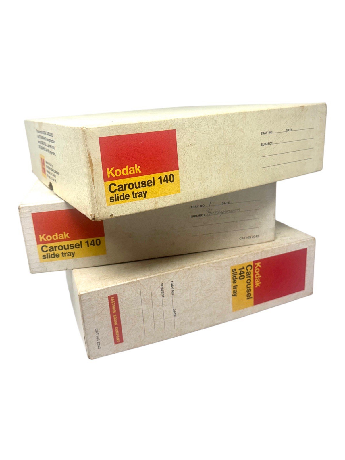 Set of 3 Kodak Carousel 140 Slide Trays, Excellent Condition, Original Boxes