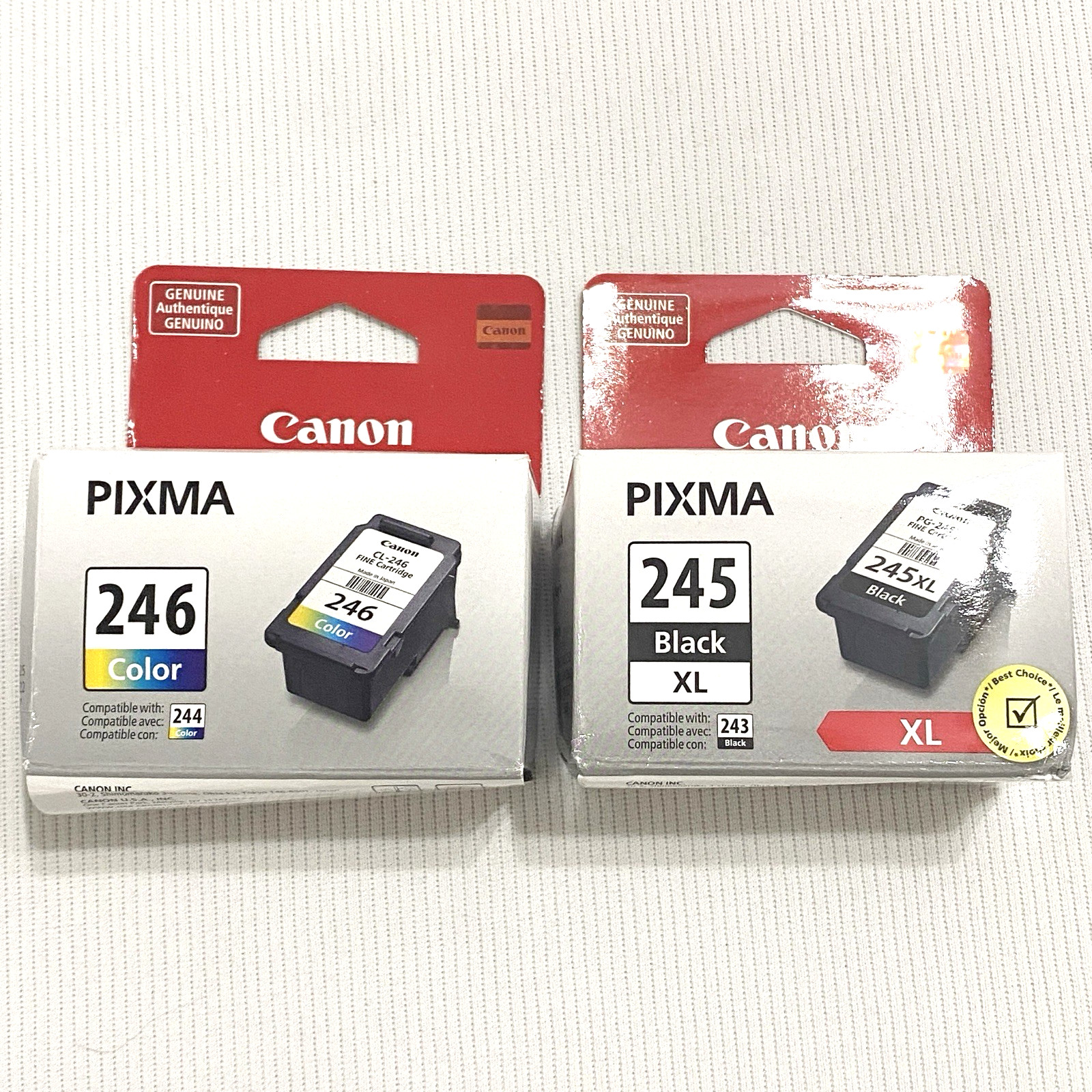Canon OEM Pixma PG-245XL Black & CL-246 Color Ink Cartridge Set Genuine Sealed