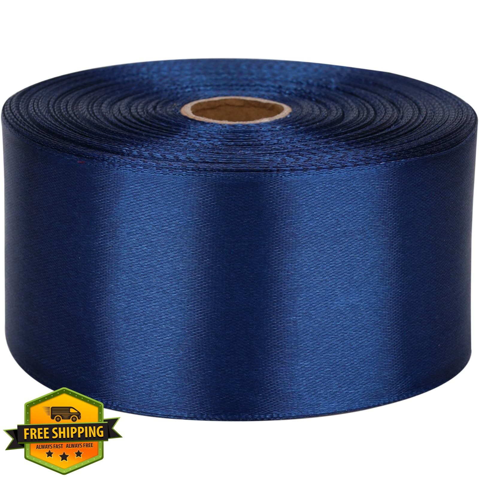 Nsilu Deep Blue Satin Ribbon 2" 50 Yards Solid Fabric Gift Wrap Weddings