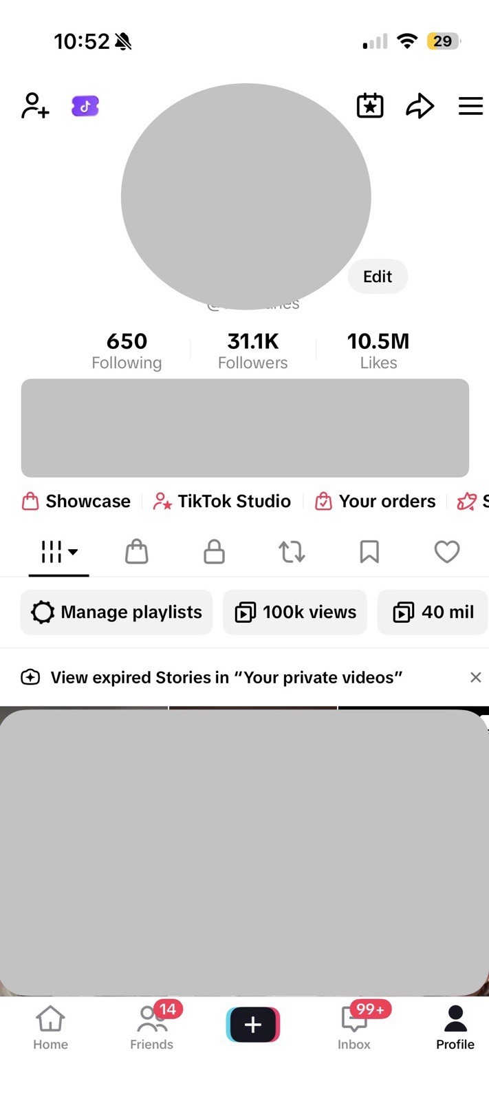TT  account 31.1K Follows 10.5M Likes.  Monetized TT shop Live approved