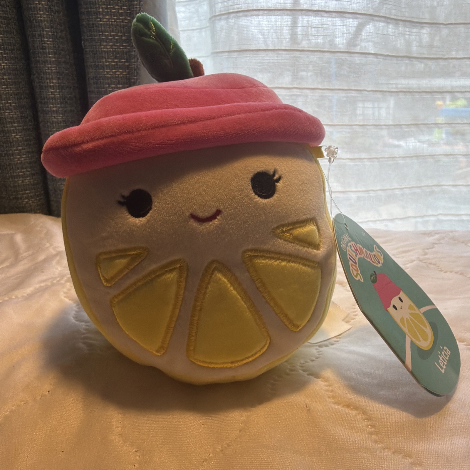 Squishmallows Leticia the Lemon 🍋 Pink Hat Plush 5” Kellytoy