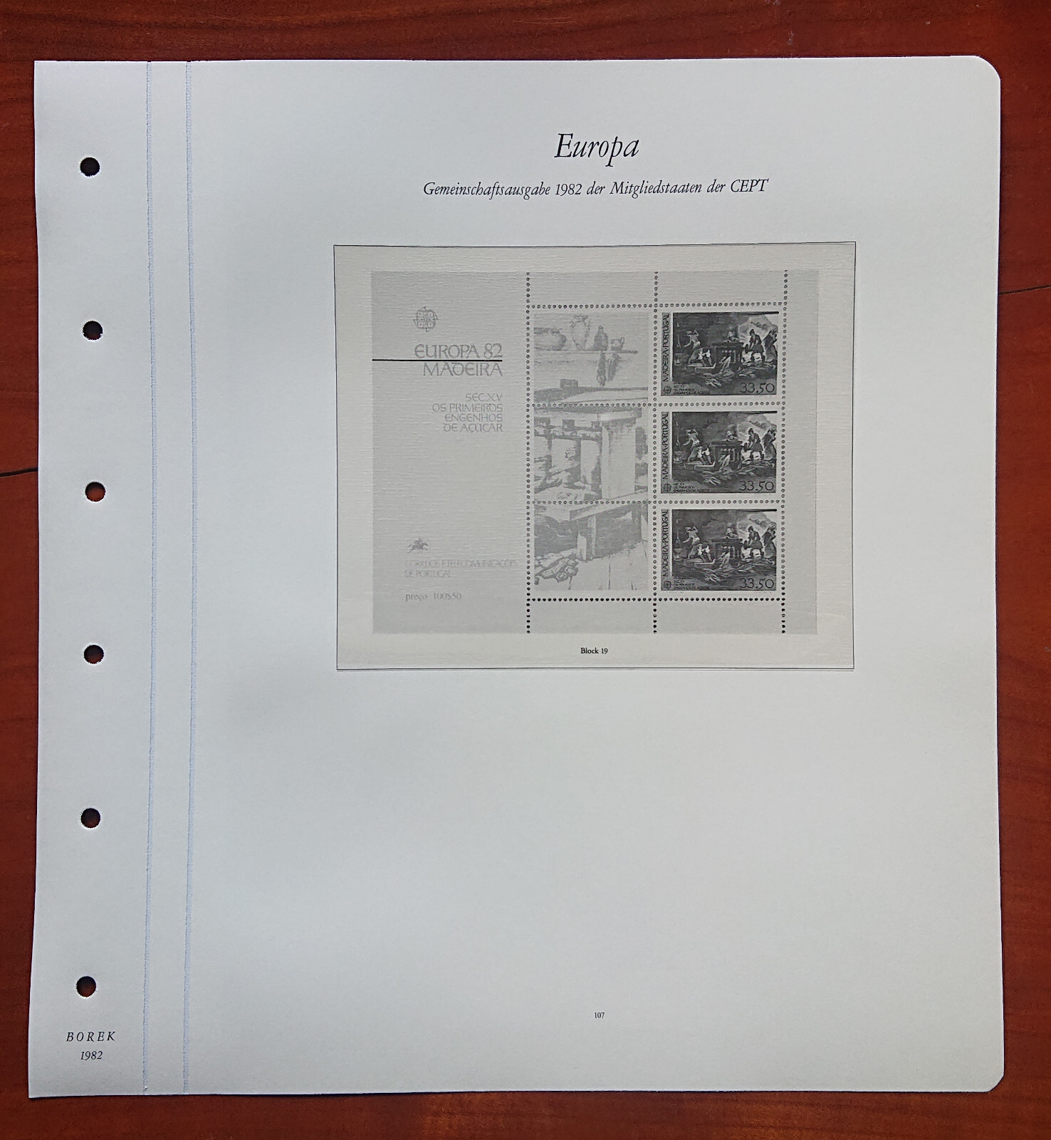 Vordruckblatt Europe Sinking Joint Issue 1982 Mitgliedstaaten Cept Madeira