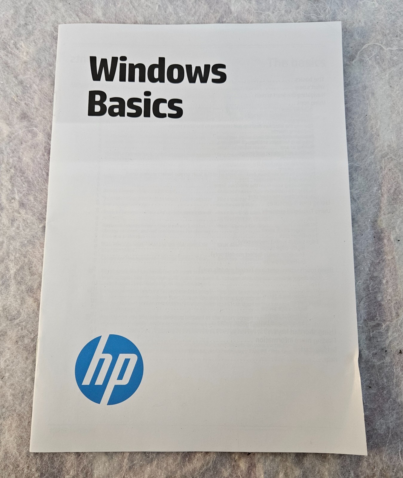 2013 Windows Basics Manual or Pamphlet by HP