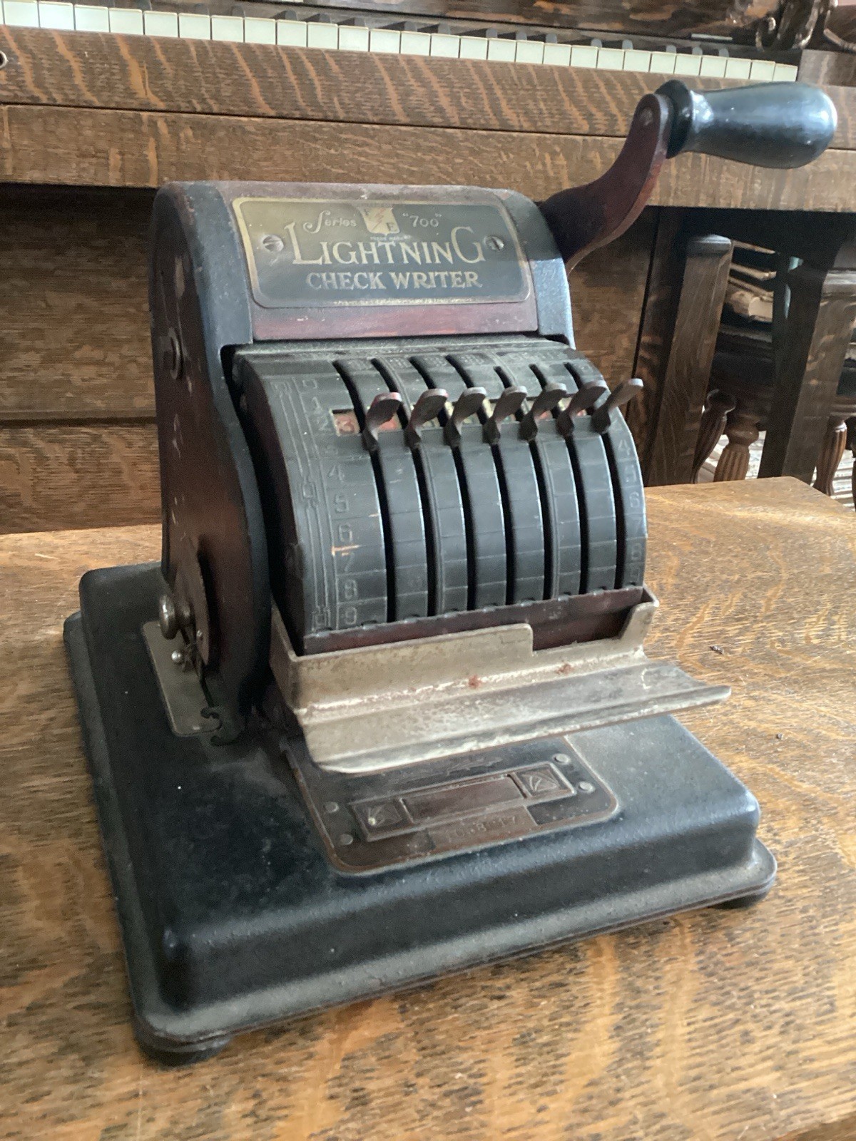 Check Writer Machine Antique F&E Lightning 700 Check Protector