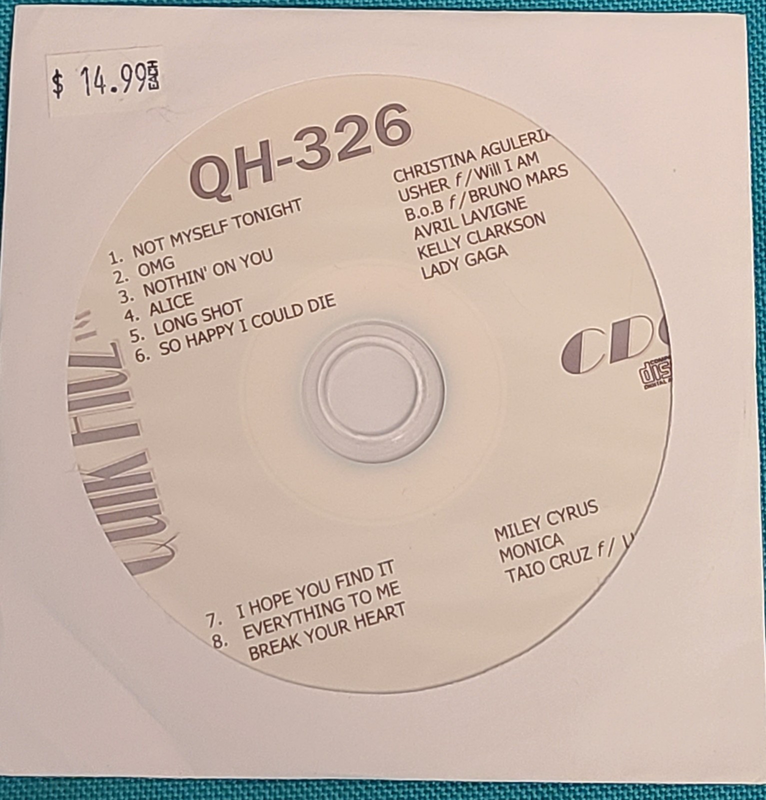 OMG Not myself tonight, long shot I hope you find it Alice QUIK HITZ Karaoke CDG