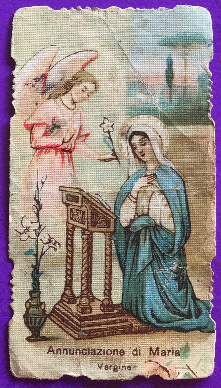 SANTINO HOLY CARD, ANNOUNCEMENT OF MARY - REF. 10548