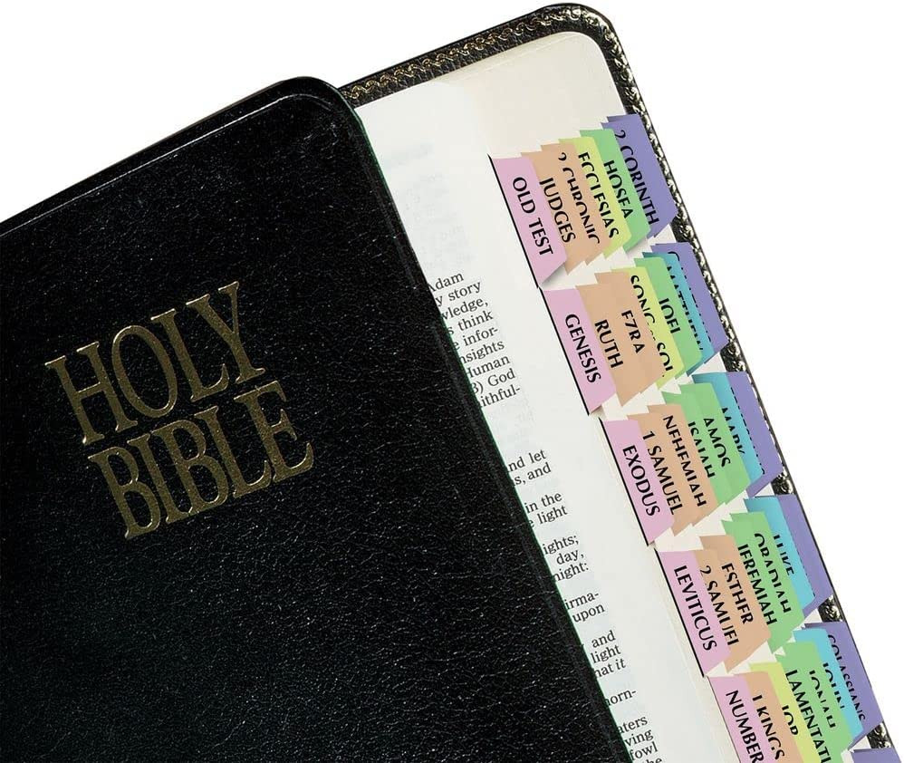 Rainbow Bible Indexing Tabs, Old & New Testaments, 80 Tabs Including 64 Books & 