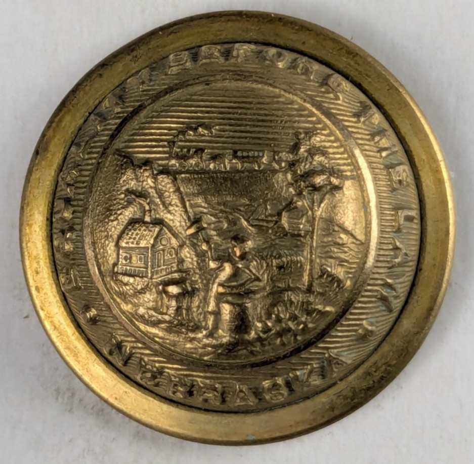 1860-70s - Nebraska State Seal Officer Uniform Button - M2E
